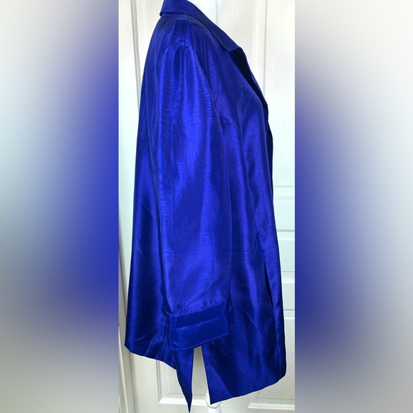 Chico’s Open Front Metallic Cobalt Blue Jacket/Blazer w/ Pockets - Picture 6 of 11